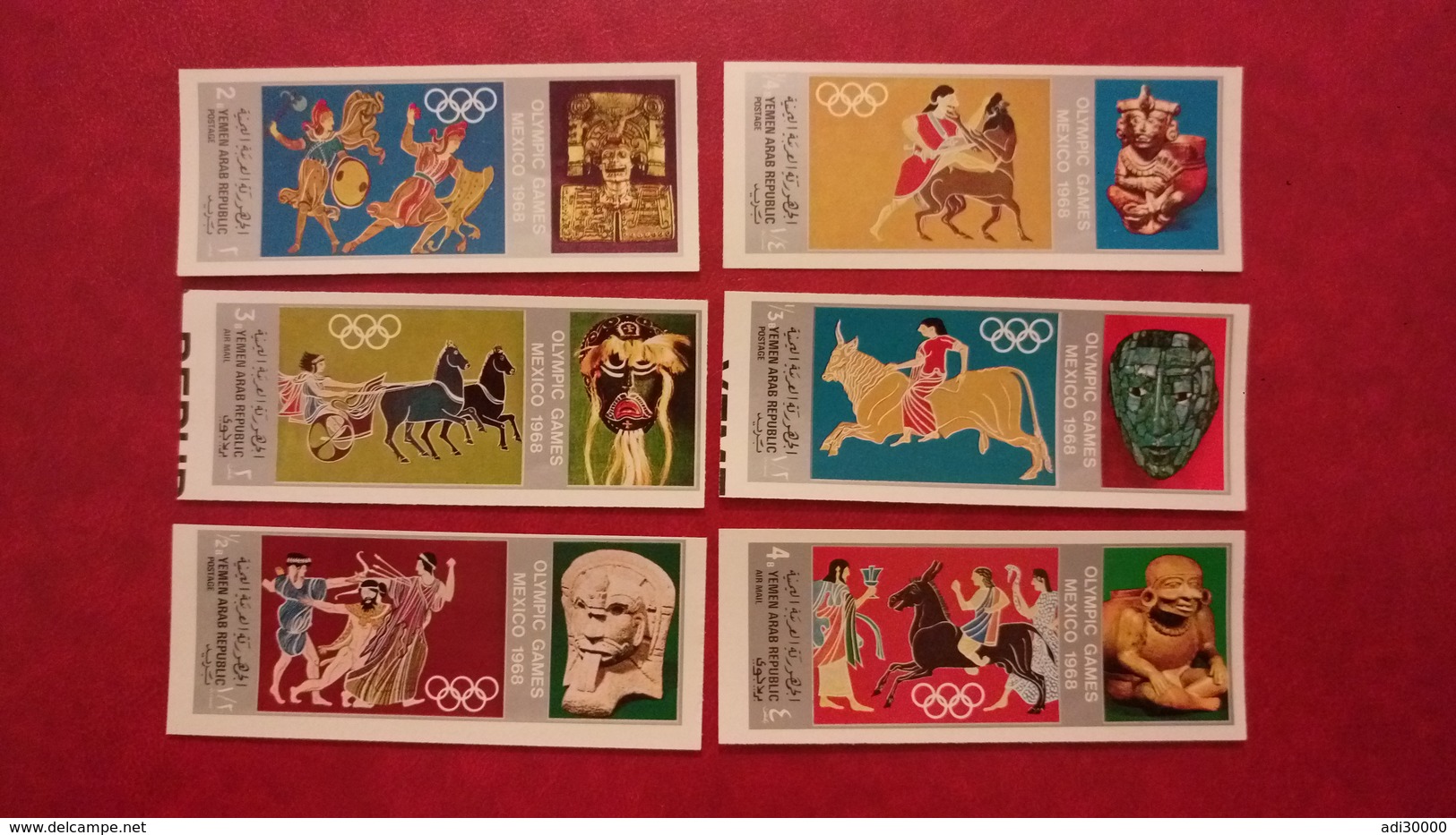 Yemen North Aden Saudi Arabia 1968 - Summer Olympic Games Mexico - Imperf Deluxe Values MNH - Sports Mi 784-789 Rare - Yemen