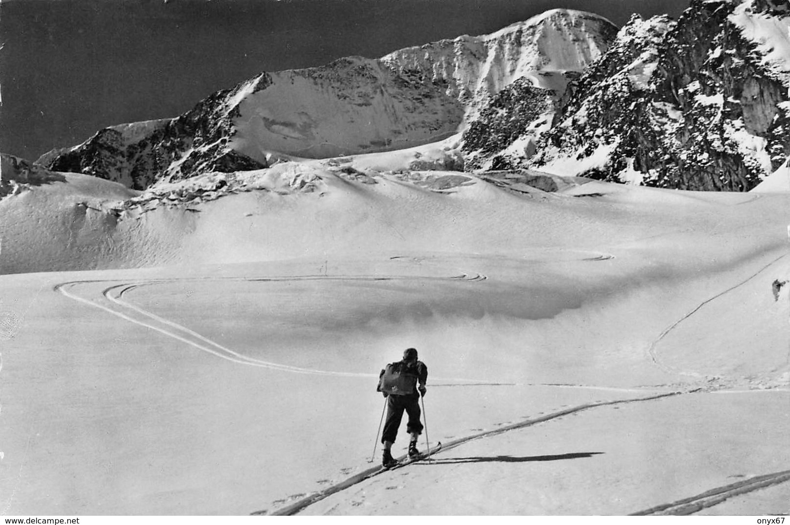 Carte Photo Art GyGer AROLLA (Suisse-Valais-EvolèneHérens) Sport Hiver-Ski-Skieur-Montée Col Des Vignettes Paysage Neige - Evolène