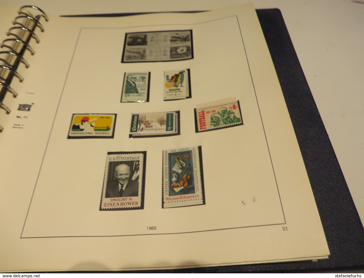 U S A  ca.  1937/45 bis 1969  Posten  o /  ** /  MARKEN  auf  SAFE - VORDRUCK  im  RINGBINDER