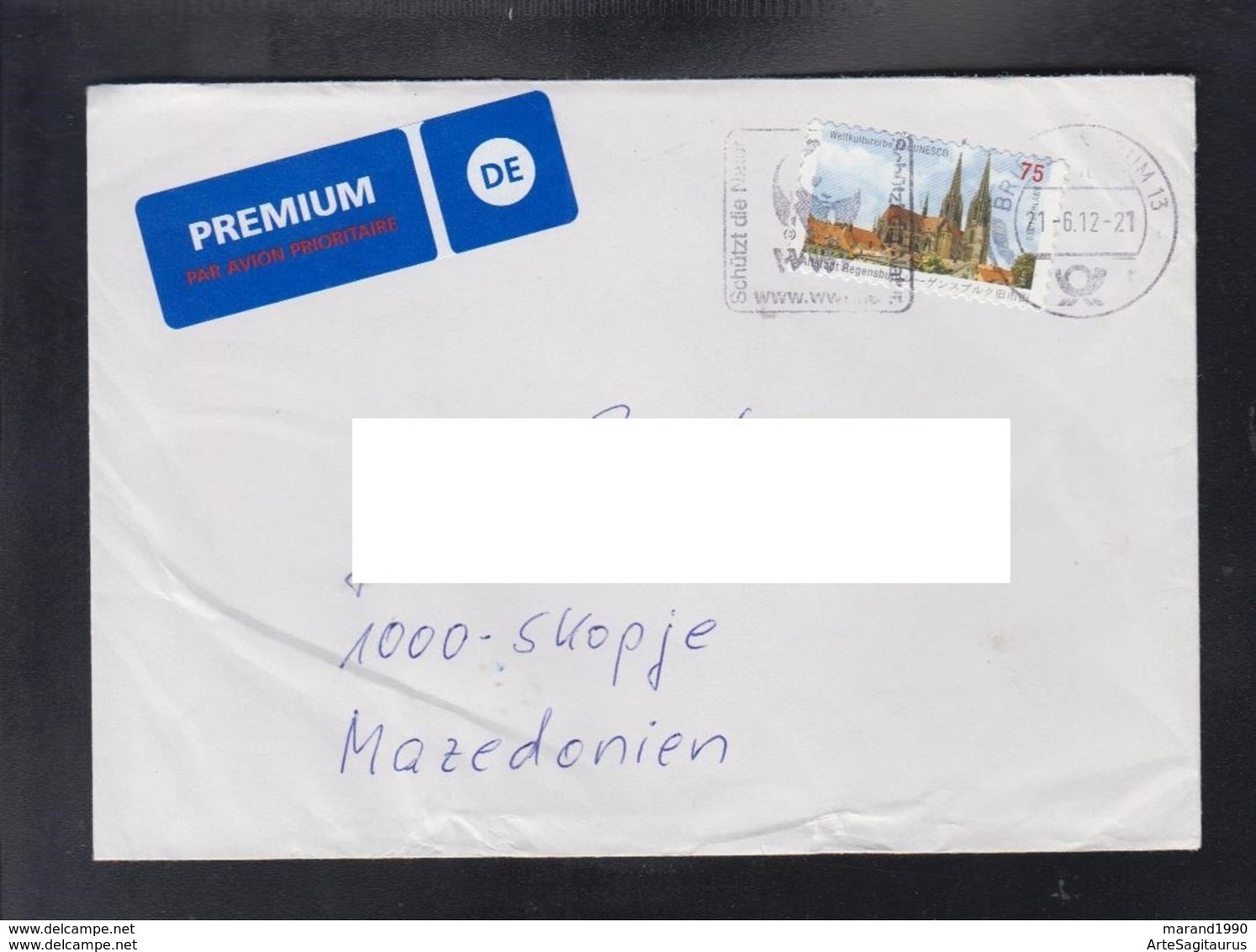 GERMANY, COVER, FLAMME WWF PREMIUM / REPUBLIC OF MACEDONIA ** - Brieven En Documenten