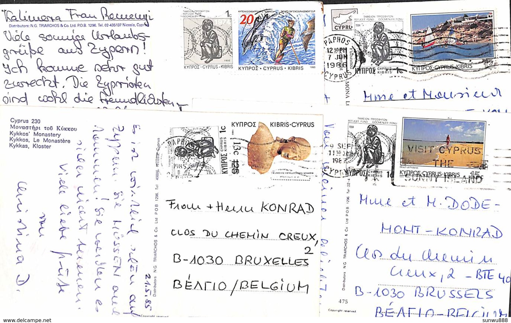 Chypre - Cyprus - Gentle Lot 4 Postcards (see Scans, Little Price) - Cyprus