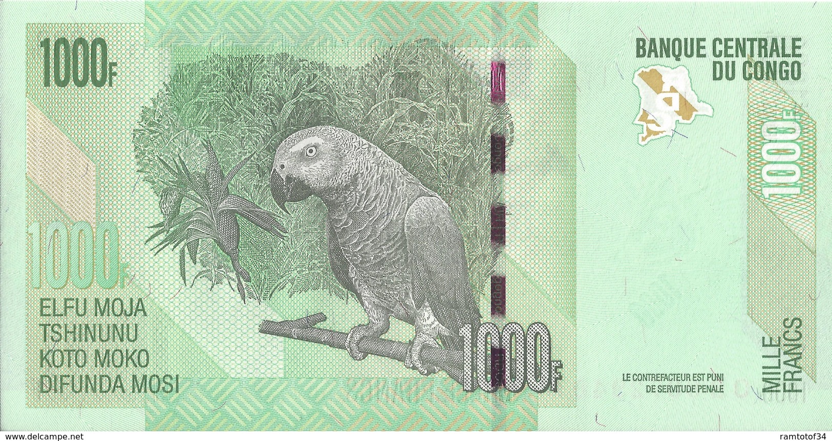 CONGO - 1000 Francs 2013 UNC - Demokratische Republik Kongo & Zaire