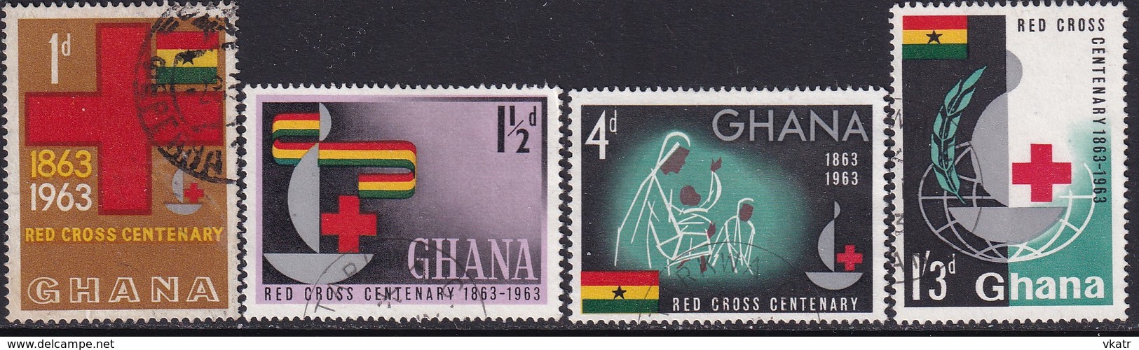 GHANA 1963 SG 307-10 Compl.set Used Red Cross Centenary - Ghana (1957-...)