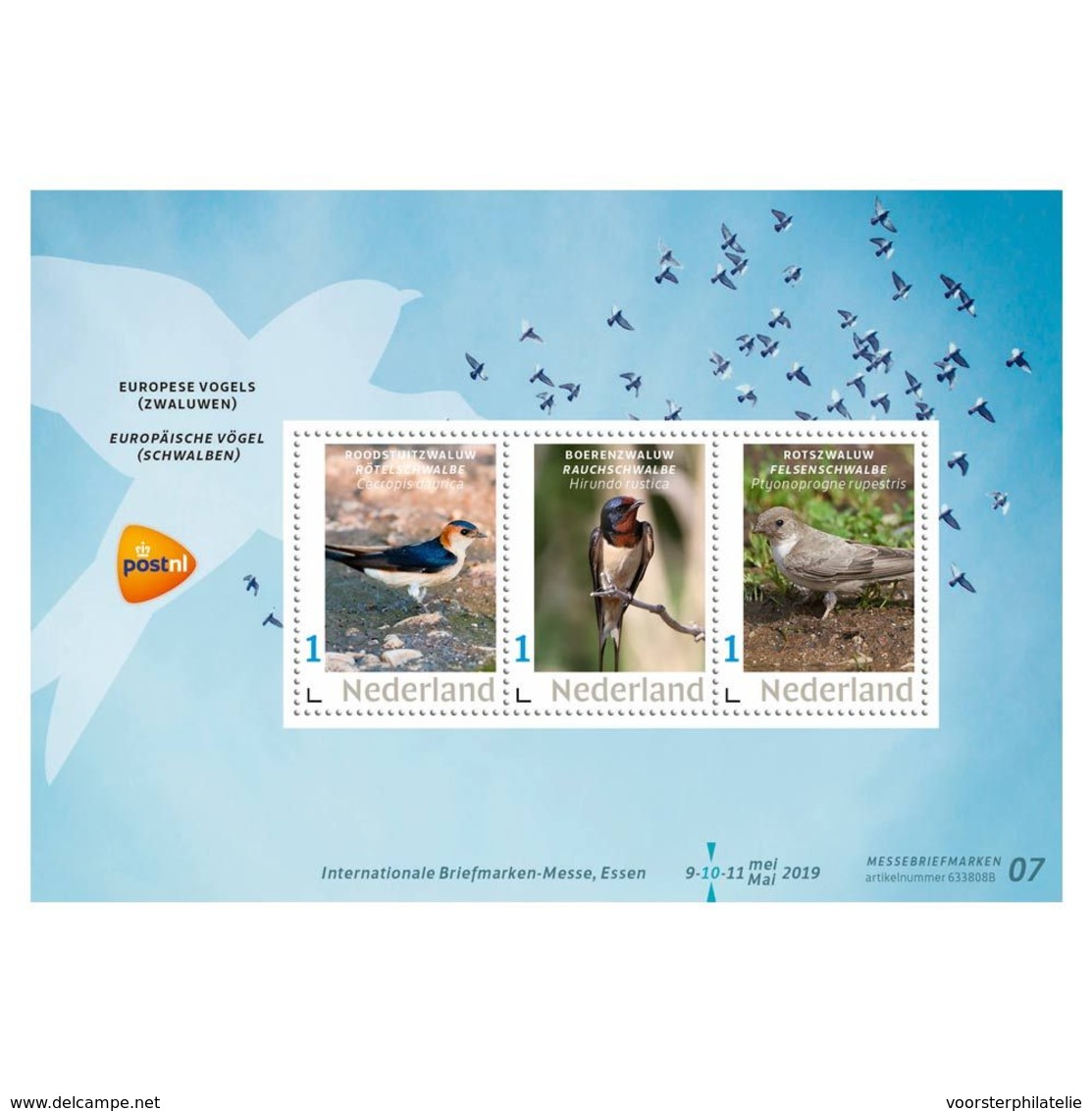 D(B) 187 ++ 2019 NETHERLANDS NEDERLAND BIRDS VOGELS ZWALUW SCHWALBE POSTFRIS NEUF MNH ** - Ungebraucht