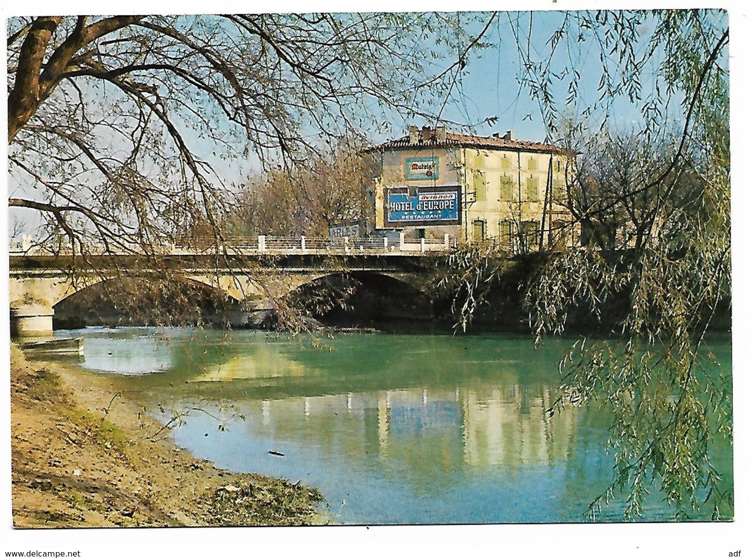 CP SORGUES, PONT DE L'OUVEZE, PUB BIERE MUTZIG, PANNEAU HOTEL D'EUROPE, VAUCLUSE 84 - Sorgues