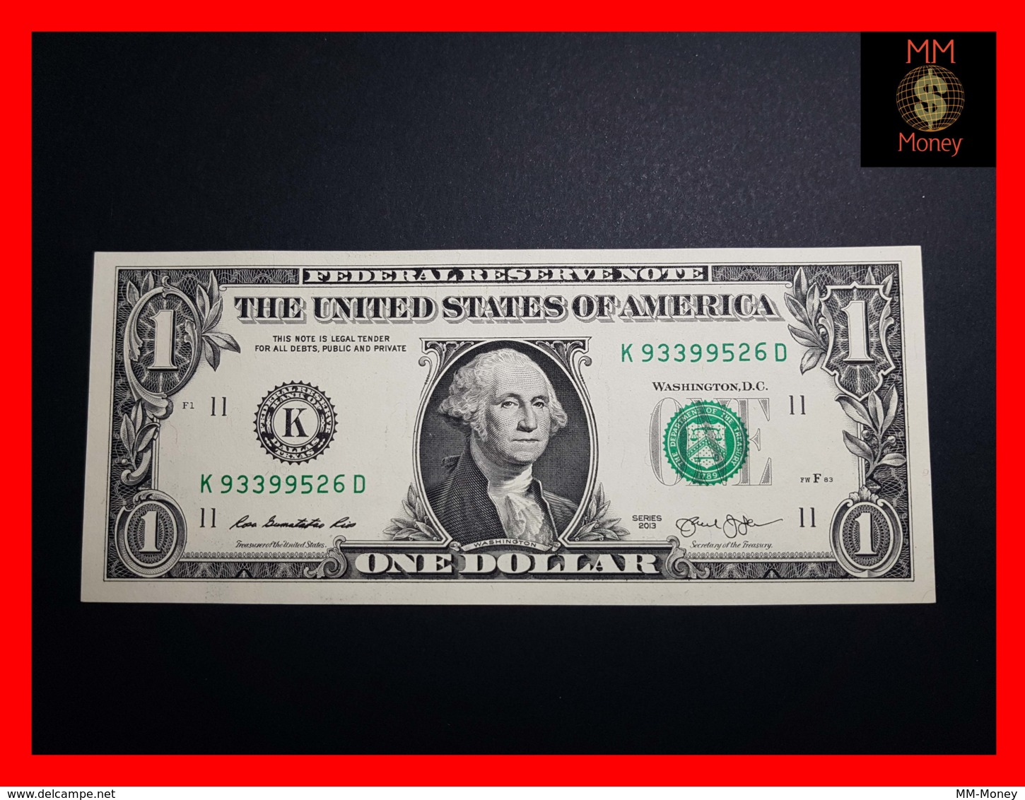 U.S.A.   USA  1 $ 2013 “K” P. 537  UNC - Billets De La Federal Reserve (1928-...)