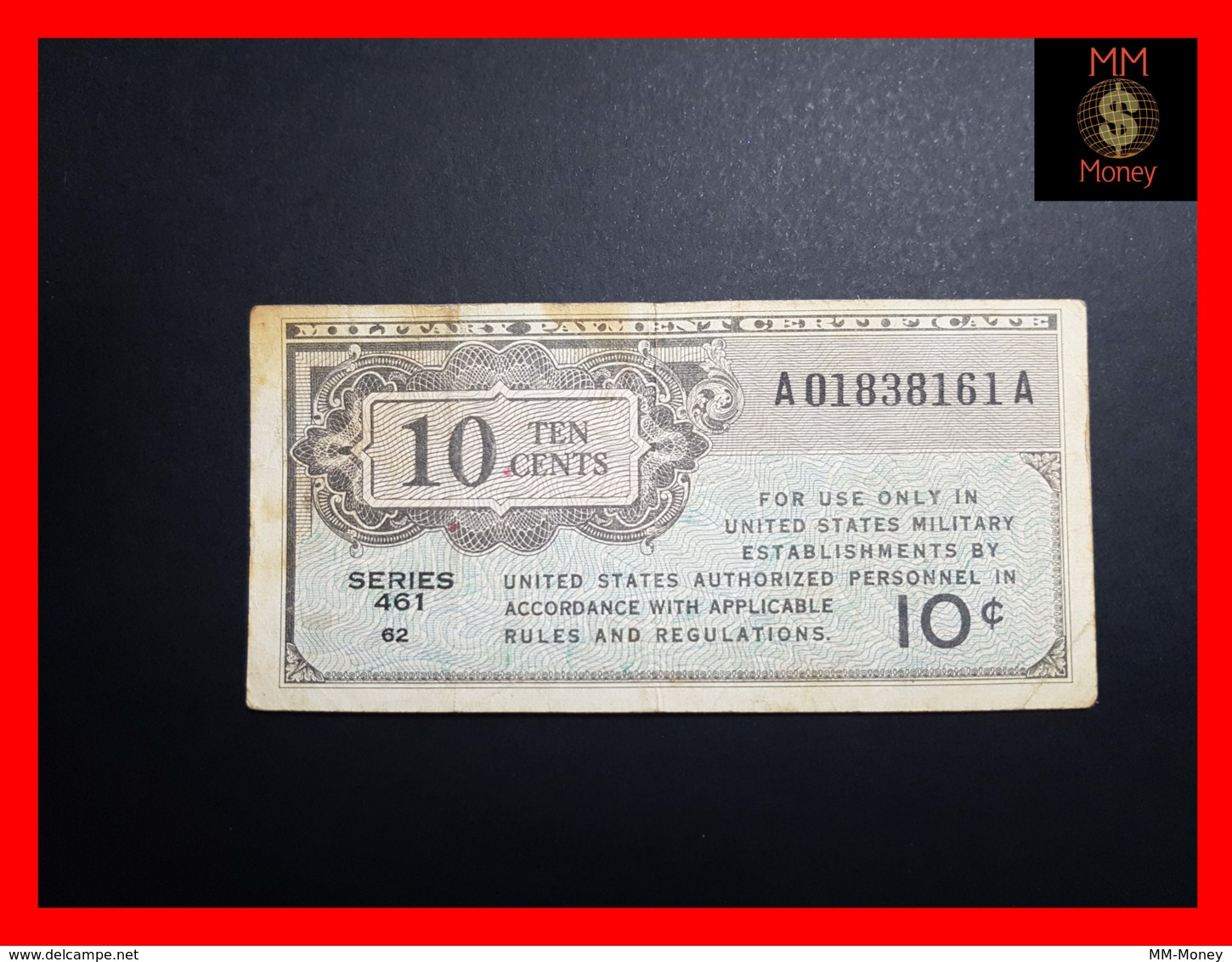 U.S.A. 10 Cents 1946 P. M2 Serie 461  Fine+ - 1946 - Series 461