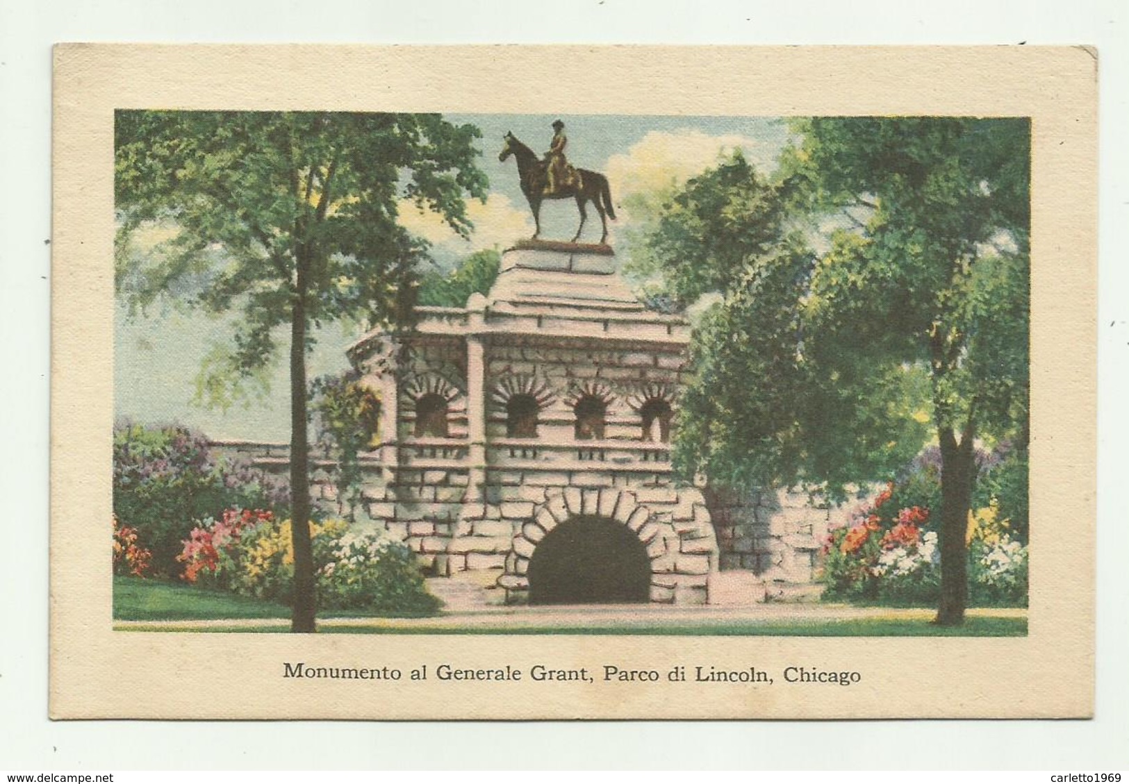 MONUMENTO AL GENERALE GRANT, PARCO DI LINCOLN, CHICAGO  1920  VIAGGIATA  FP - Chicago