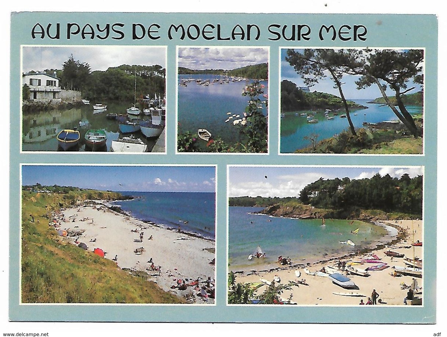 CP MULTIVUES AU PAYS DE MOELAN SUR MER, BRIGNEAU, LE PORT DE BELON, MERRIEN, LA PLAGE DE TRENEZ, KERFANY, FINISTERE 29 - Moëlan-sur-Mer