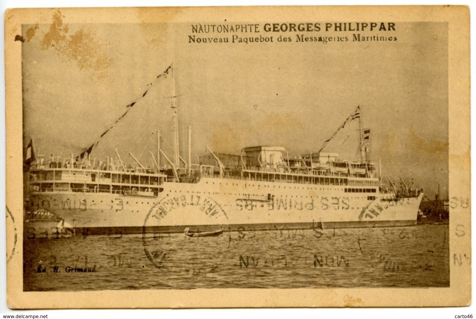 Nautonaphte Georges Philippar - Messageries Maritimes - Cachet Ligne Yokohama N° 6  - Voir Scan Rv - Steamers