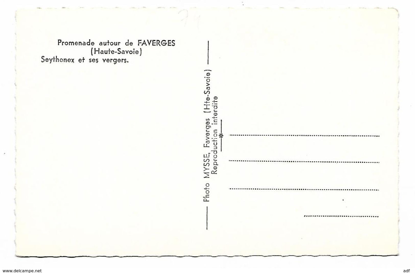 CPSM PROMENADE AUTOUR DE FAVERGES, SEYTHENEX ET SES VERGERS, Format 9 Cm Sur 14 Cm Environ, HAUTE SAVOIE 74 - Faverges