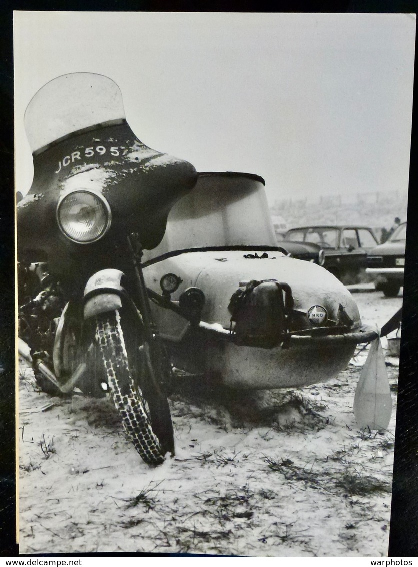 Photo PRESSE Originale Vintage : MOTO Side Car HRD - Automobili