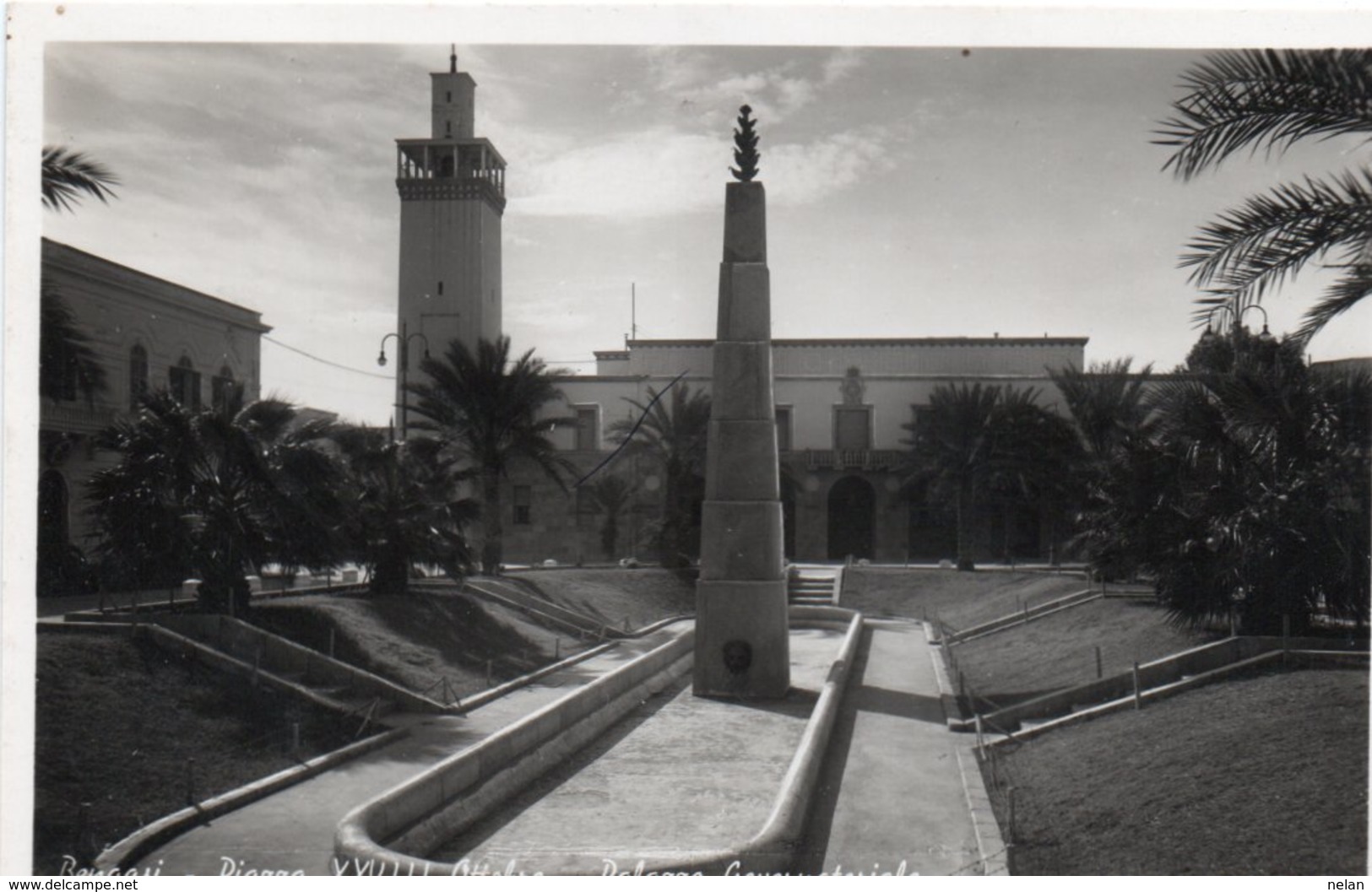 BENGASI-PIAZZA XXVIII OTTOBRE-PALAZZO GOVERNATORIALE-VERA FOTO 1940 - Libyen