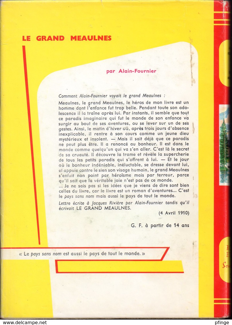 Le Grand Meaulnes Par Alain-Fournier - Rouge Et Or Souveraine N°502  - Illustrations : C Delaunay - Bibliothèque Rouge Et Or