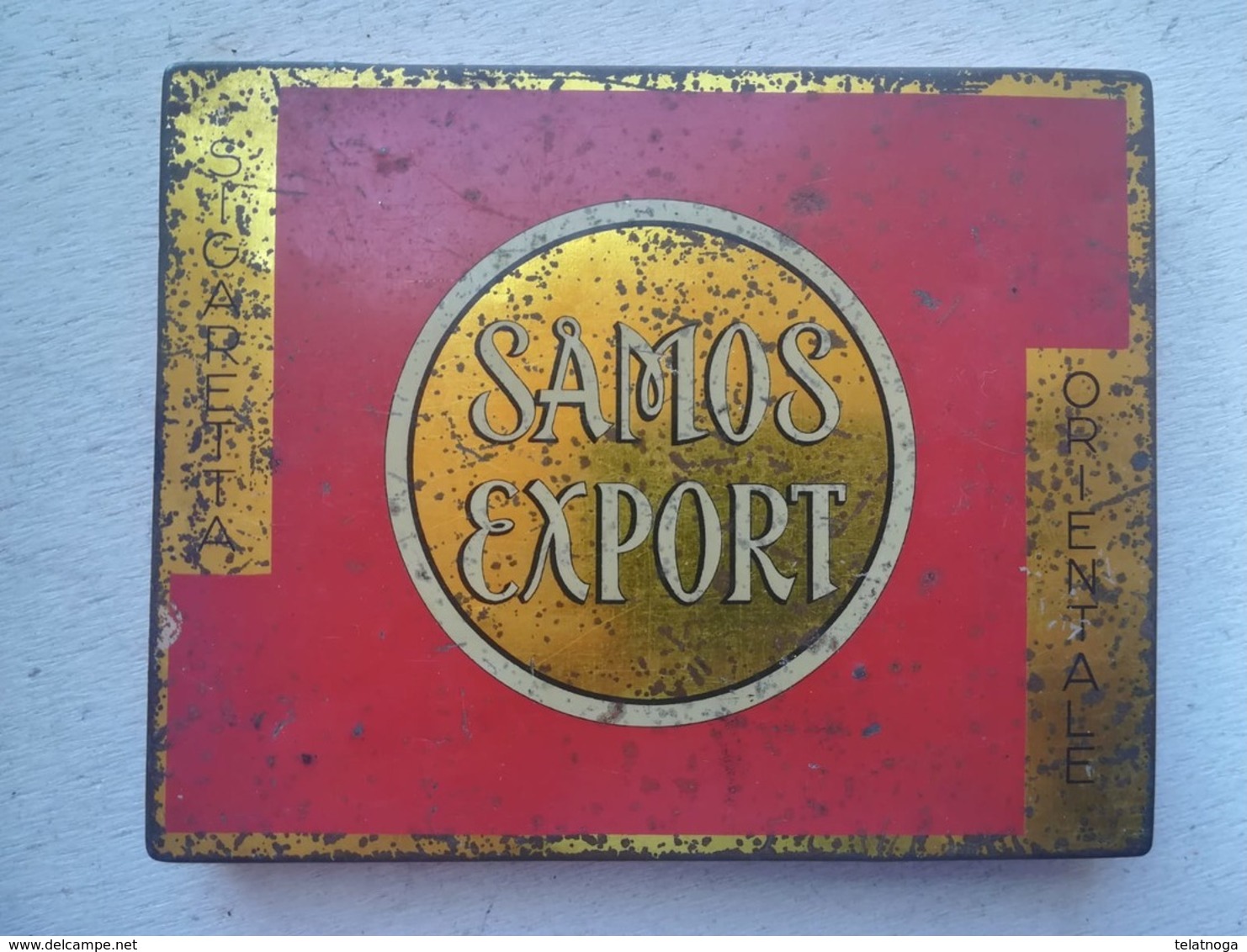 RARISSIMA SCATOLA METALLICA 50 SIGARETTE SAMOS EXPORT MANIFATTURA ZARATINA SIGARETTE 1935 - Empty Tobacco Boxes