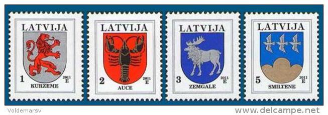 Latvia 2011 Mih. 371XII 372XII 421X 541V Definitive Issue. Coat Of Arms MNH ** - Letland