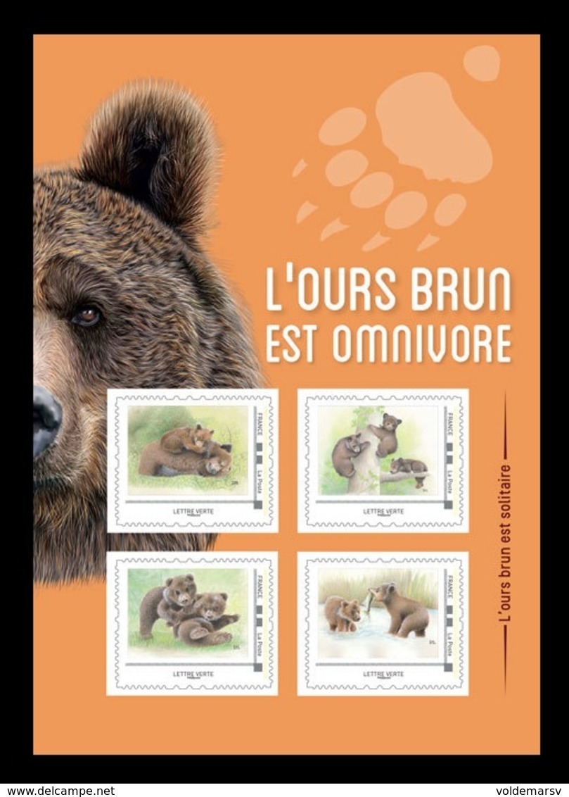 France (Collector) 2019 No. 337 Fauna. Brown Bears MNH ** - Unused Stamps