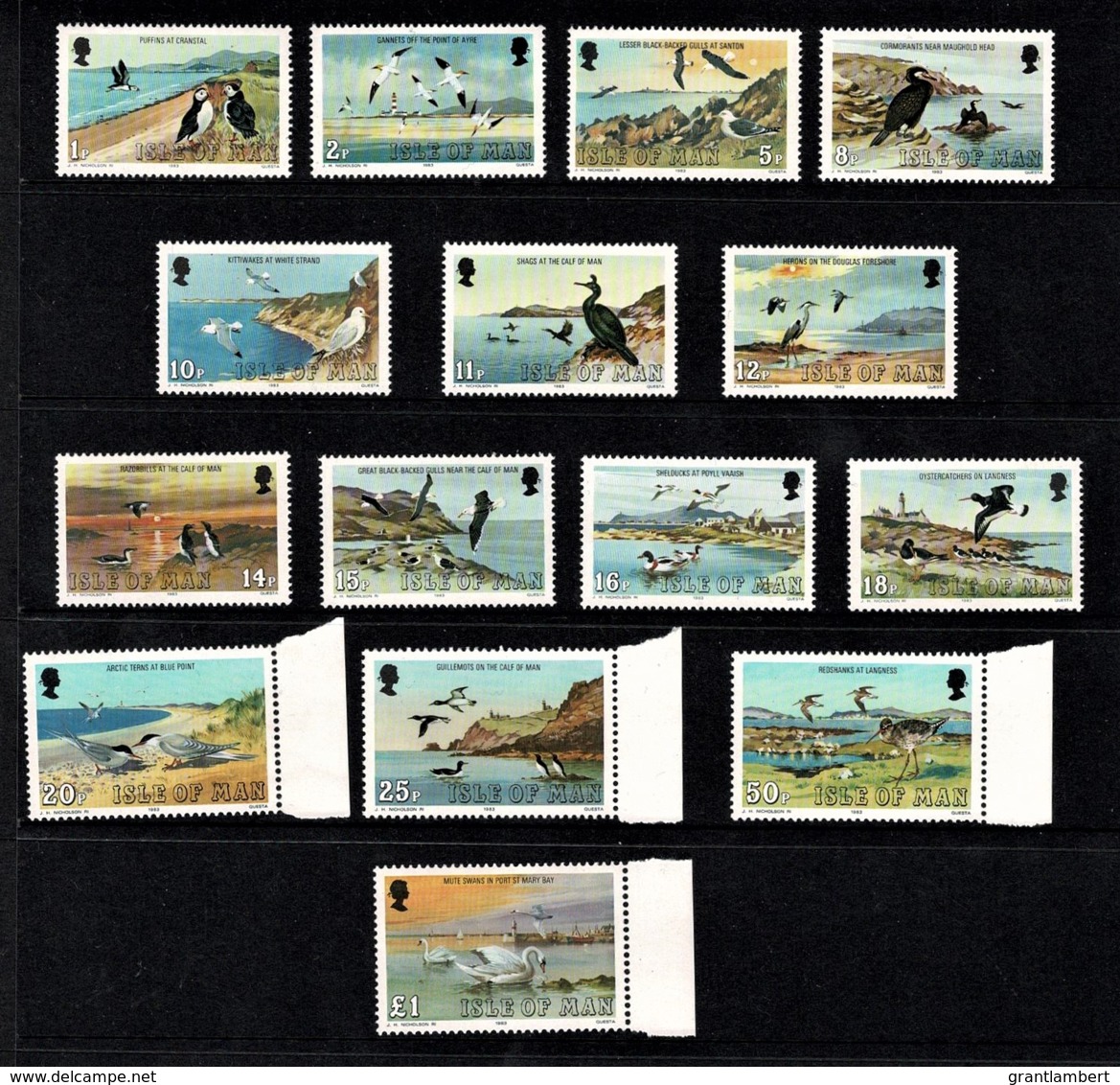 Isle Of Man 1983 Birds Set Of 15/16 MNH (missing 13p) - Isle Of Man