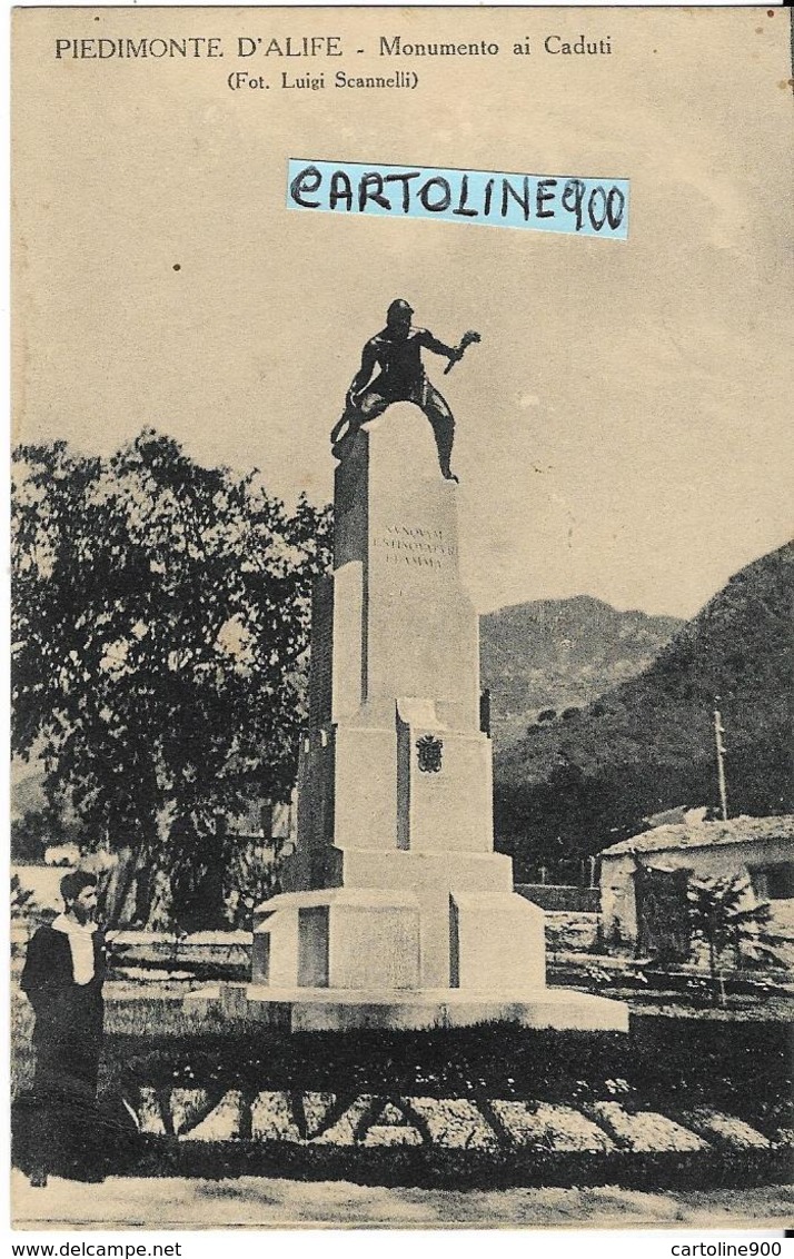 Campania-caserta-piedimonte D'alife Monumento Ai Caduti Veduta Fine Anni 30 (v.retro/f.piccolo) - Autres & Non Classés