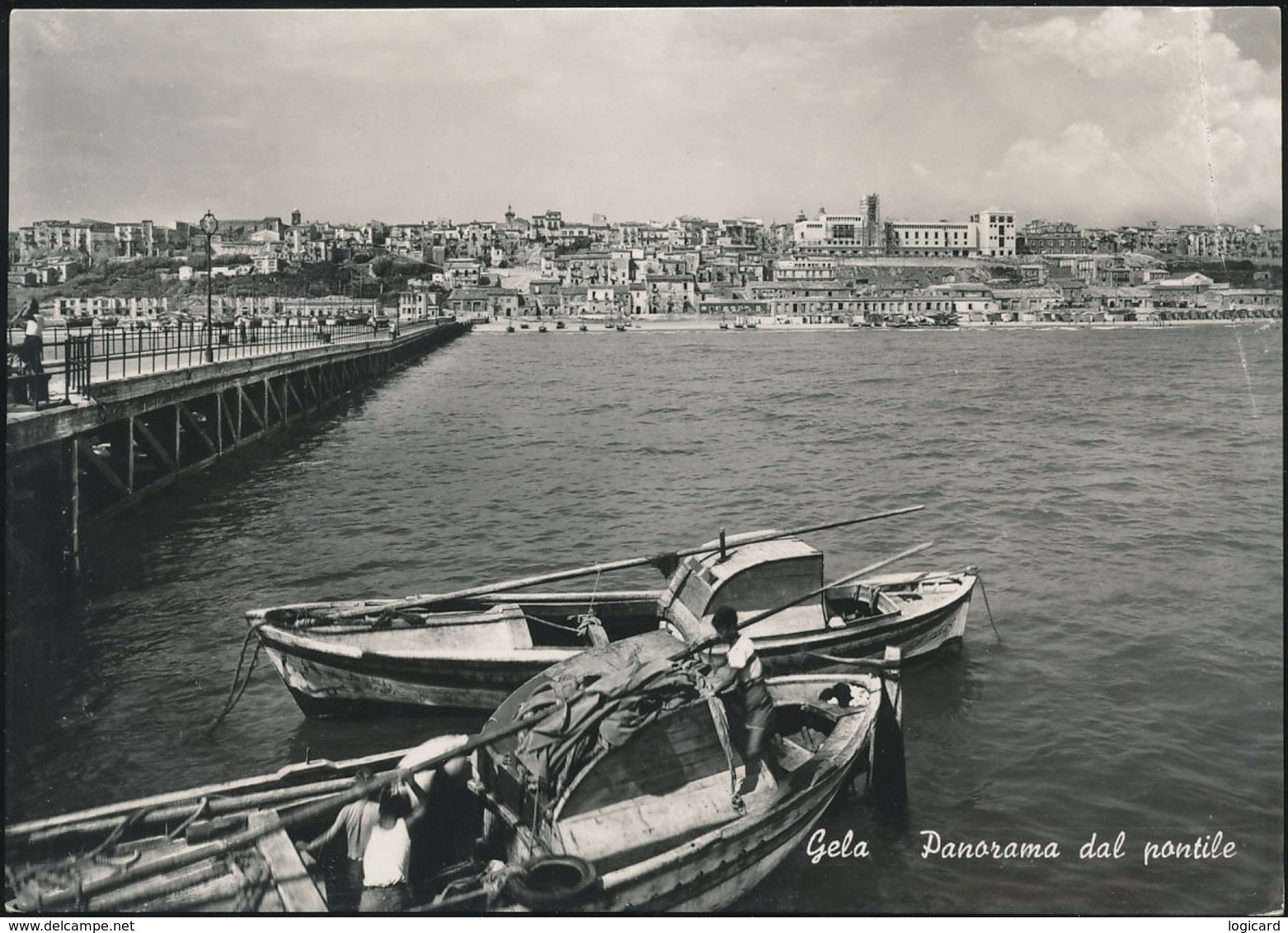 GELA - PANORAMA DAL PONTILE 1955 - Gela