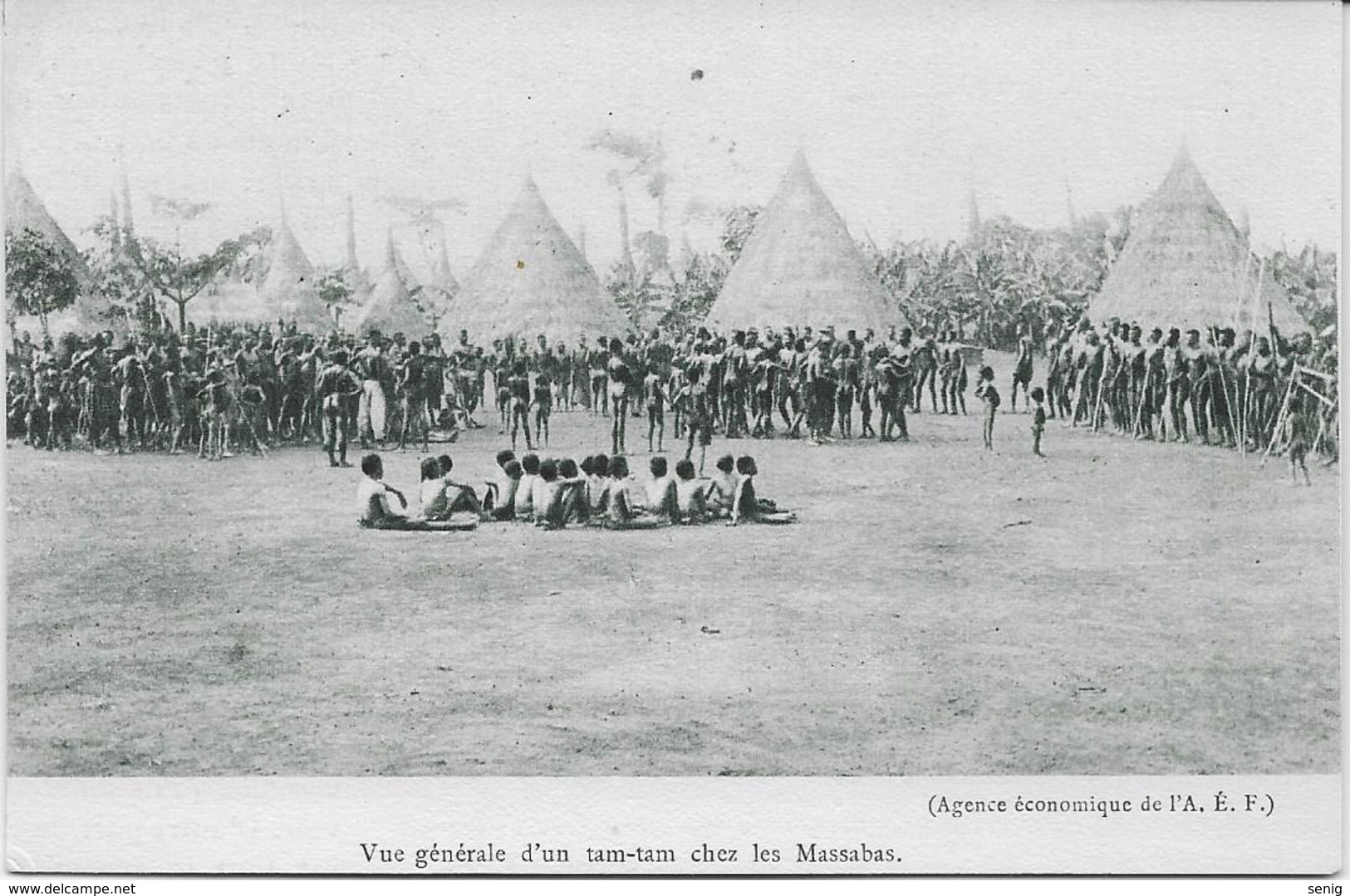 Auguste Béchaud (attribué à) - Congo Français - Vue Générale D'un Tam-tam Chez Les Massabas - - Congo Français