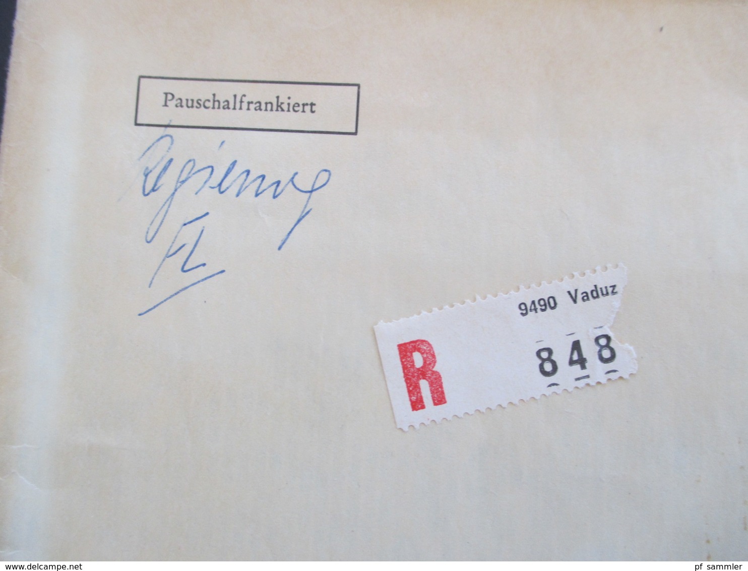 Liechtenstein 1975 Dienstmarken Nr. 47 U. 52 MiF Einschreiben Vaduz Landesverwaltung Des Fürstentums Fremdenpolizei - Cartas & Documentos