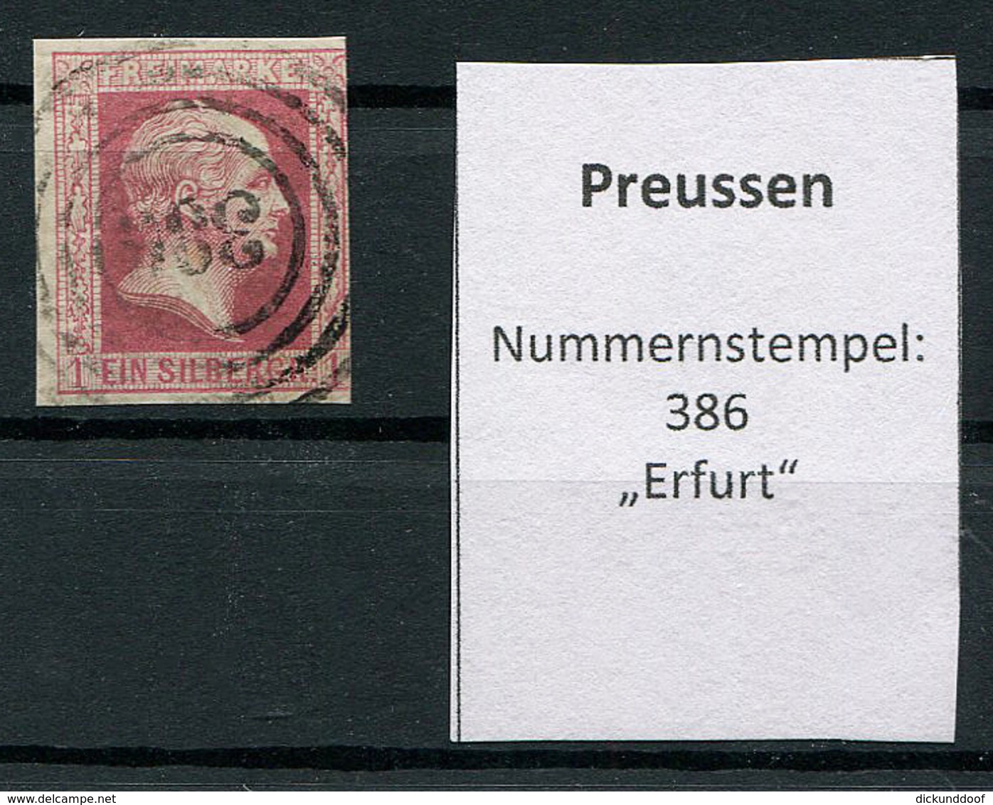 Preussen: 1 Sgr. MiNr. 6 Nummernstempel 386 "Erfurt"  Gestempelt / Used / Oblitéré - Altri & Non Classificati