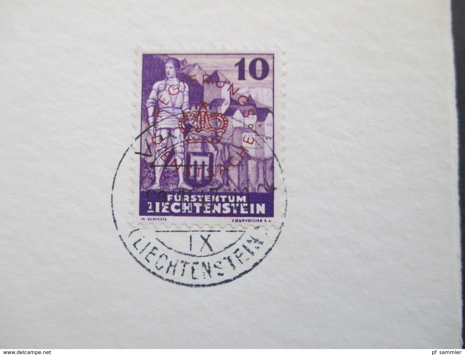 Liechtenstein 1937 Dienstmarke Nr. 21 Mit Stempel Der Regierung Des Fürstentums Liechtenstein Insgesamt 14 Karten - Cartas & Documentos