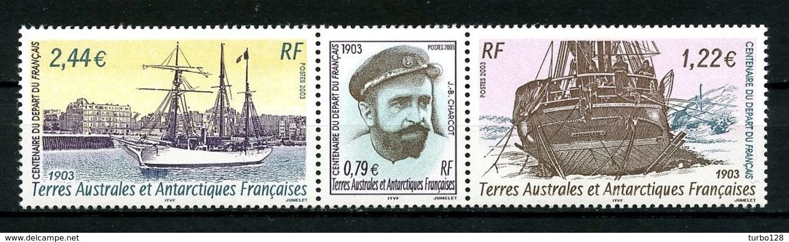 TAAF 2003 N° 369/371 ** Neufs MNH Superbes C 17,40 € Bateaux Navire Français Charcot Voiliers Sailboats Transports - Unused Stamps