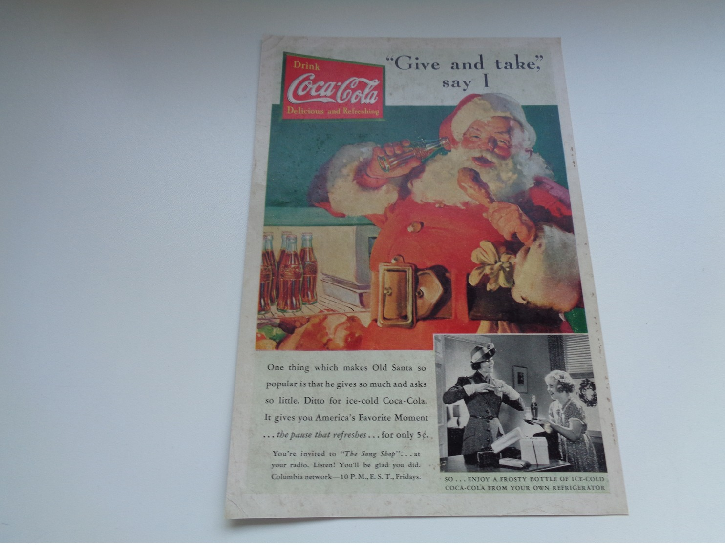 Origineel Knipsel ( 2455 ) Uit Tijdschrift " Geographic Magazine " 19?? Sancta Claus  Père Noël  Kerstman Shirley Temple - Afiches Publicitarios