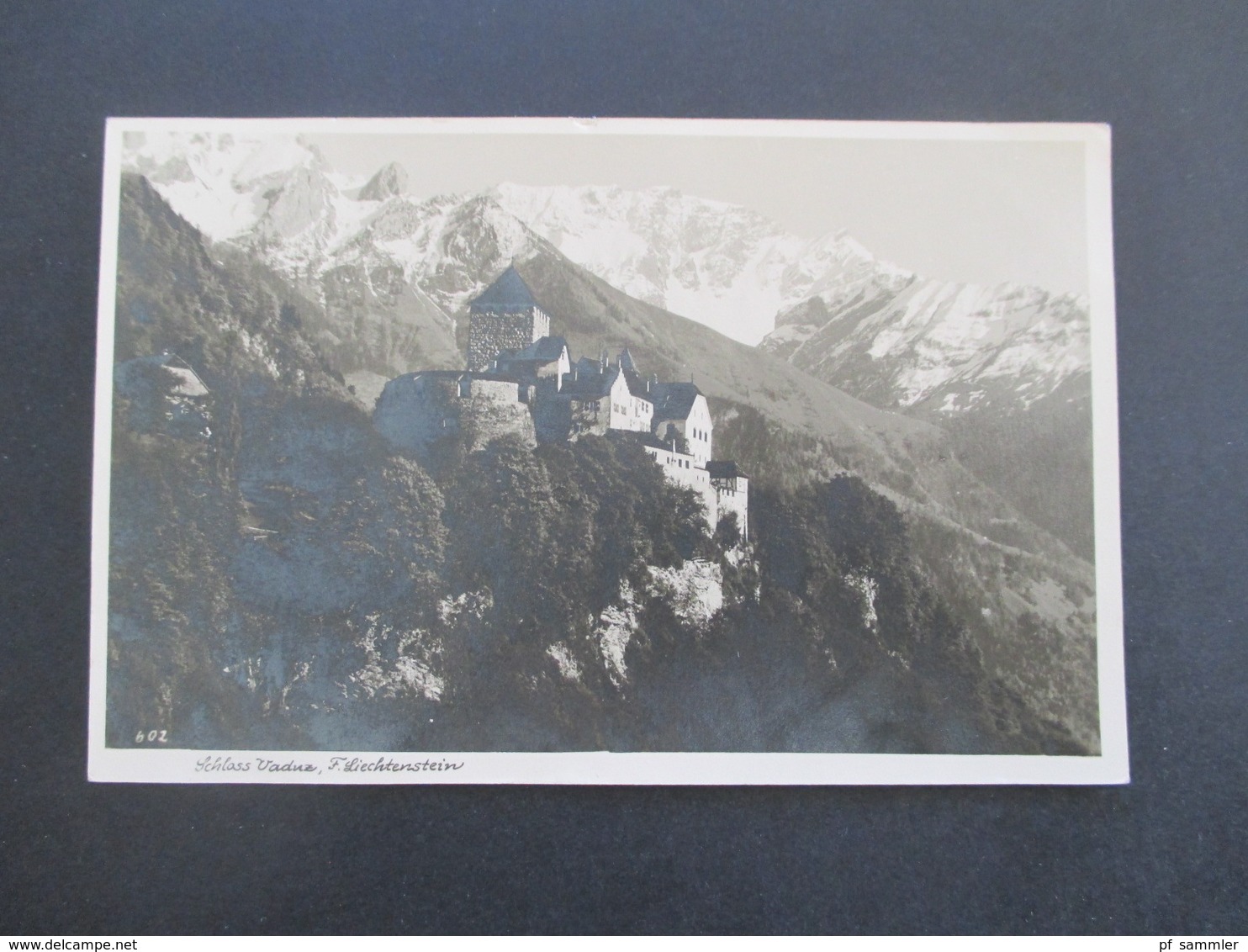 Echtfoto AK 1937 Schloss Vaduz Fürstentum Liechtenstein Frankiert Mit Michel Nr. 160 - Liechtenstein