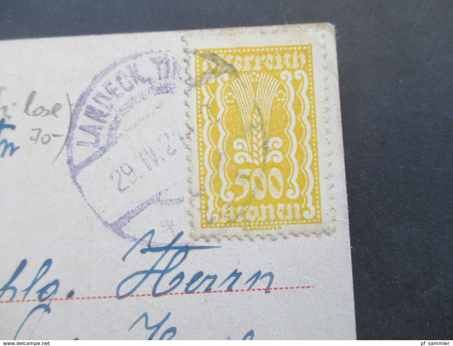 Liechtenstein Mitäufer Portomarken 1921 Österreich AK Mit Nachportomarken Der Schweiz  Und Stempel Schaan - Brieven En Documenten