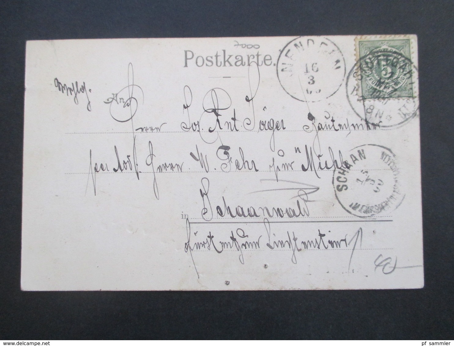 Liechtenstein Vorläufer AK Stuttgart Altdeutschland Württemberg Marke Nach Schaanwald Mit 2 Ank. Stp. Nendeln Und Schaan - ...-1912 Prephilately