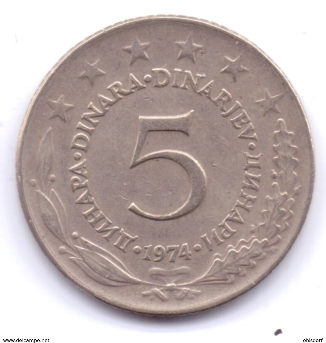 YUGOSLAVIA 1974: 5 Dinara, KM 58 - Yugoslavia