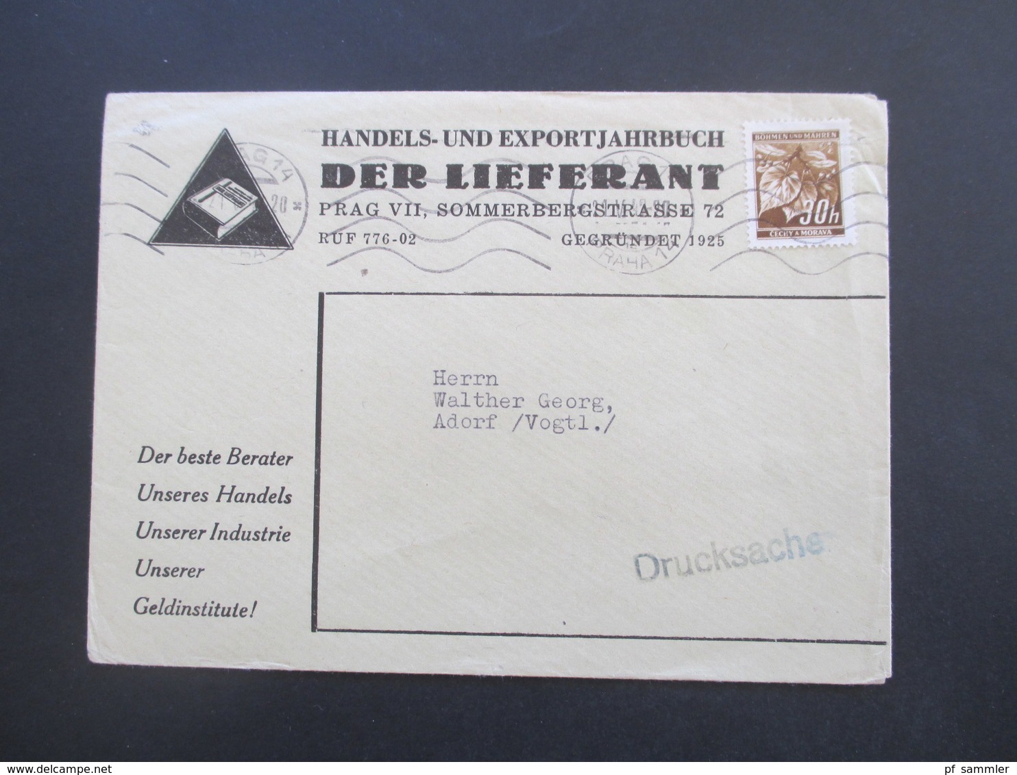 Böhmen Und Mähren 1940 - 42 Kleines Belege Lot Mit 10 Stk. Z. B. Firmenumschläge Und 1x Feldpost (Dienstpost BuM) - Lettres & Documents