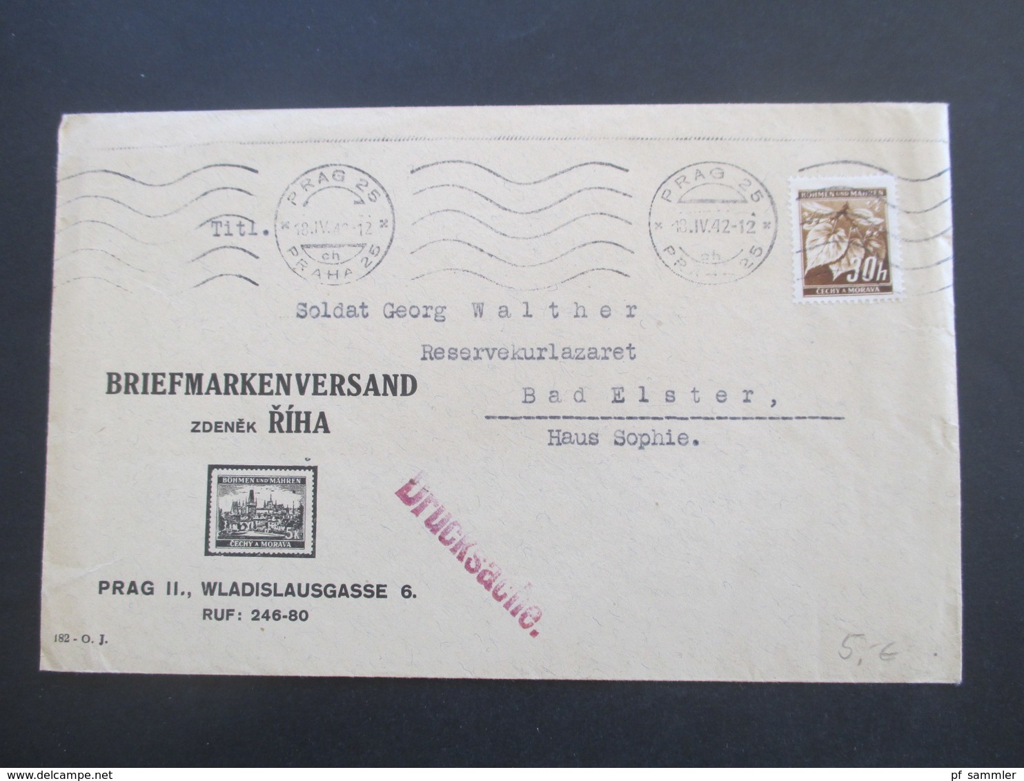 Böhmen und Mähren 1940 - 42 kleines Belege Lot mit 10 Stk. z. B. Firmenumschläge und 1x Feldpost (Dienstpost BuM)