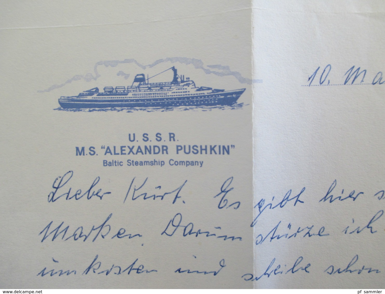 UdSSR 1971 Schiffspost Brief Mit Inhalt U.S.S.R. M.S. Alexandr Pushkin Mit Stempel Paquebot Iford Essex. Luftpost - Brieven En Documenten