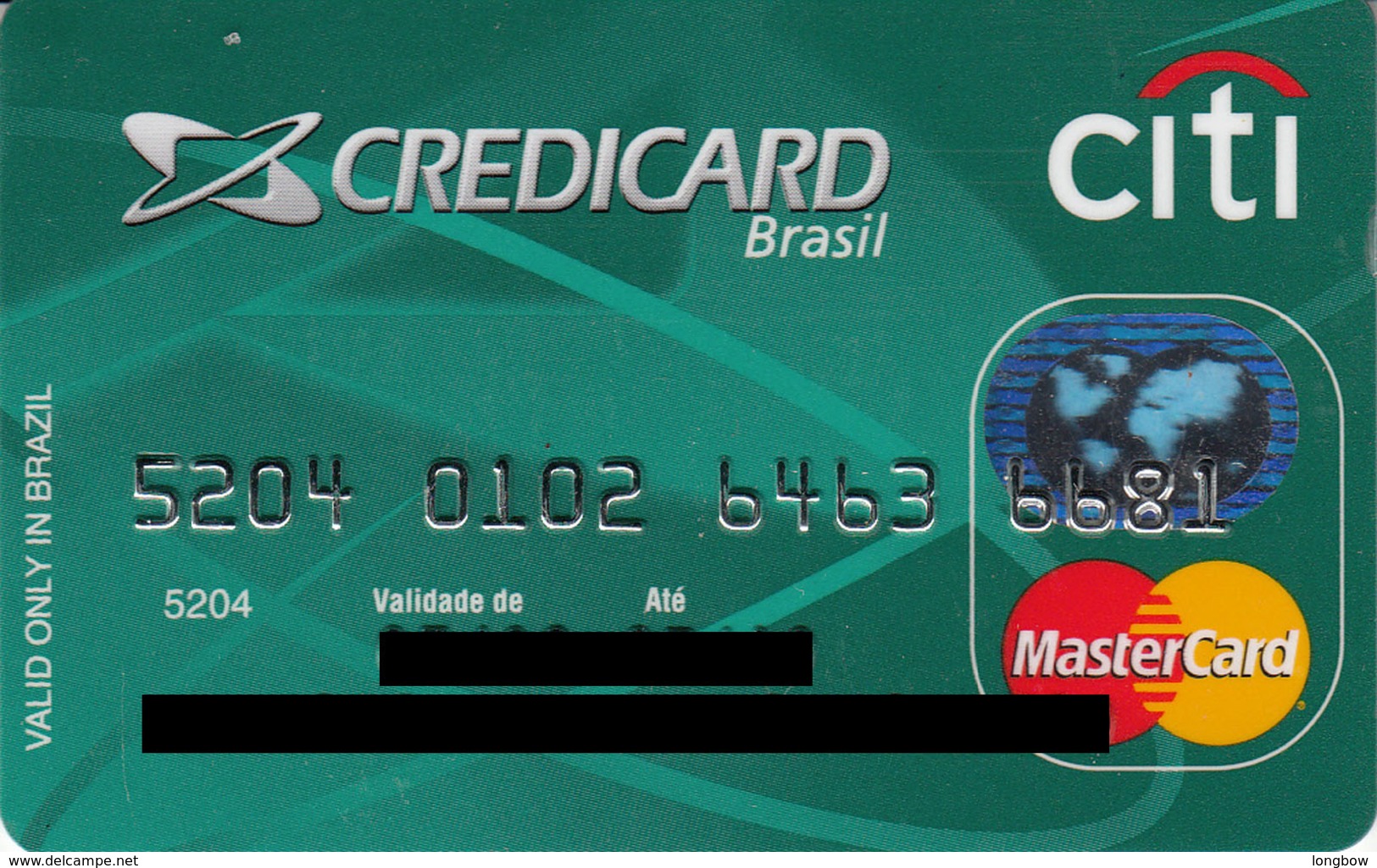 Brasil Credicard Citi , MasterCard - Cartes De Crédit (expiration Min. 10 Ans)
