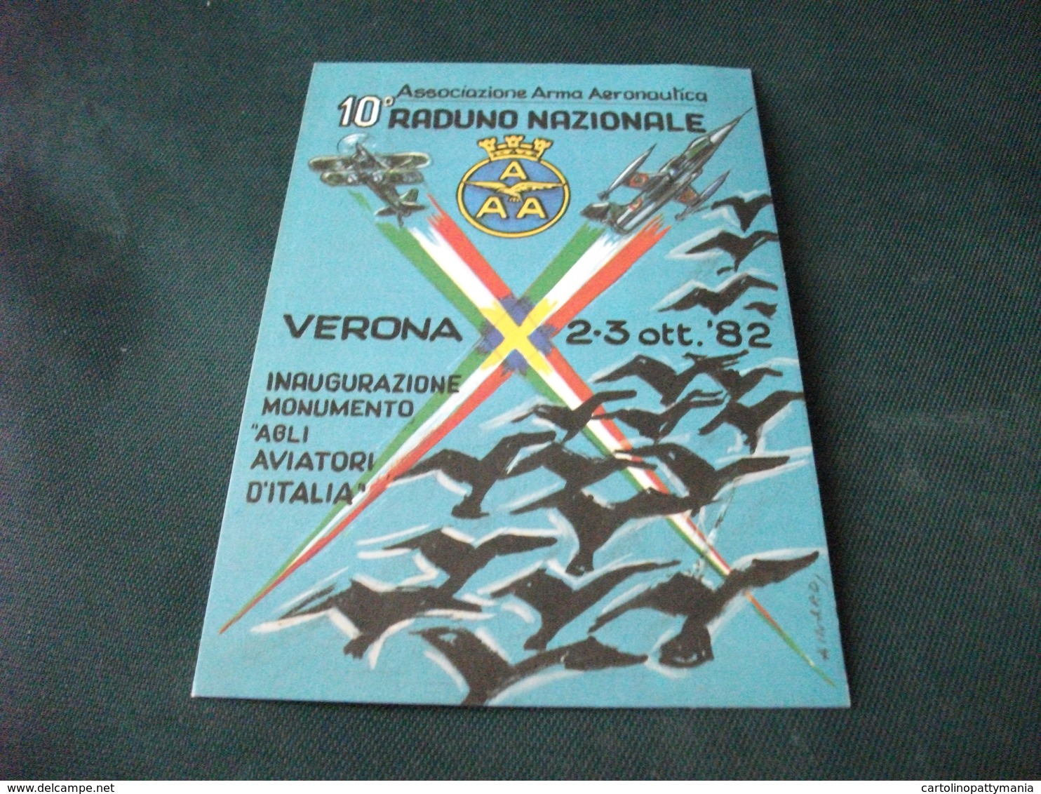 10° RADUNO NAZIONALE ASSOCIAZIONE ARMA AERONAUTICA AEREI VERONA INAUGURAZIONE MONUMENTO AVIATORI 82 - Inaugurations