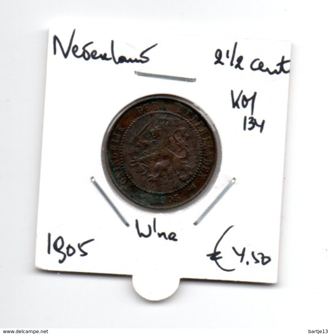 NEDERLAND 2 1/2 CENT 1905 WILHELMINA - 2.5 Cent