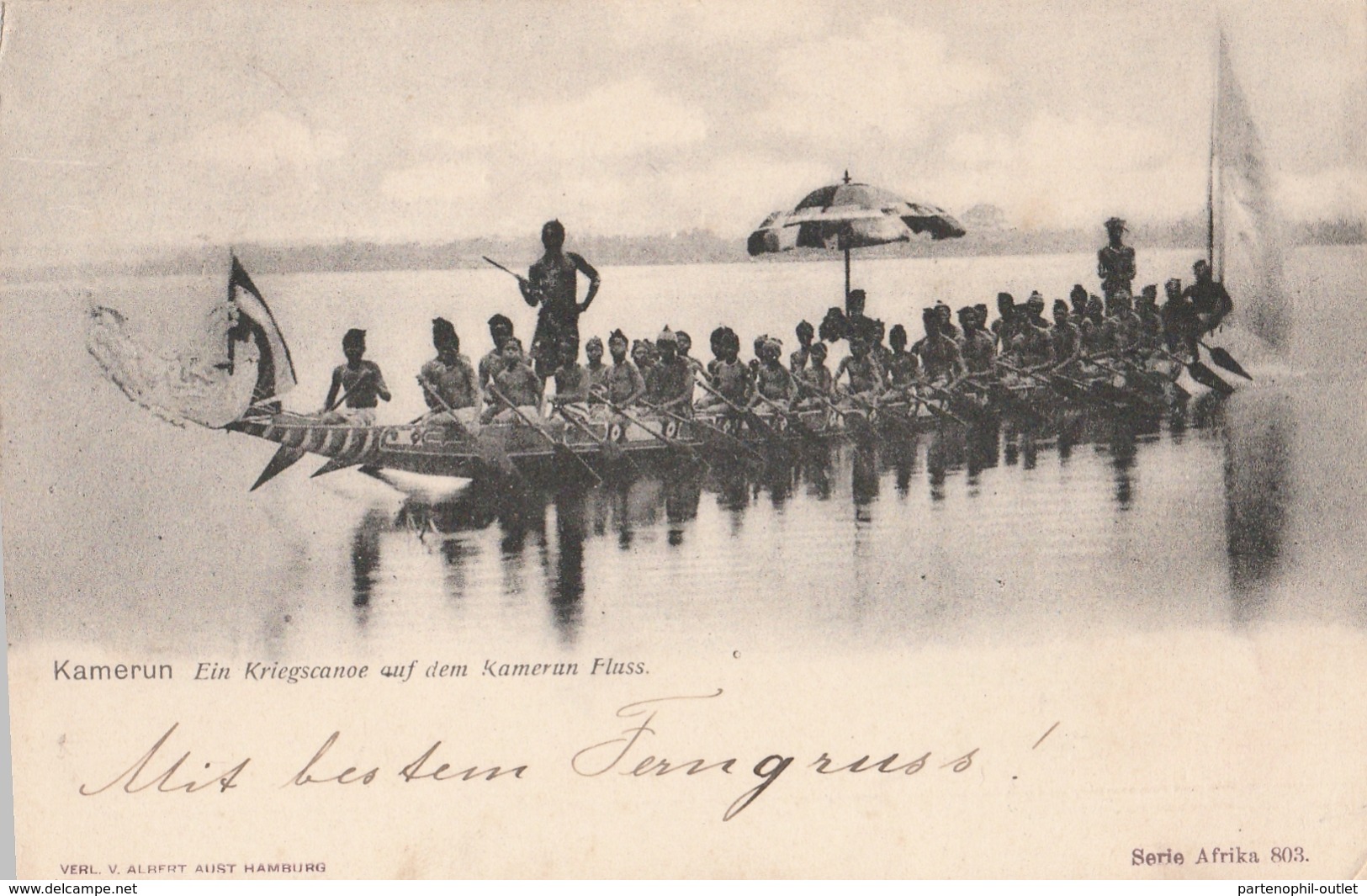 Cartolina - Postcard /   Viaggiata - Sent /  Kamerun, Piroga. - Kameroen