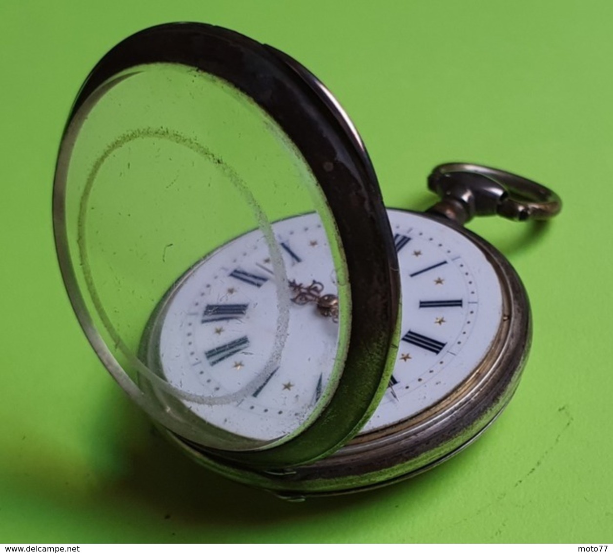 MONTRE GOUSSET en ARGENT - vers 1900 - A 3 couvercles - NE FONCTIONNE PAS - Etat d'usage