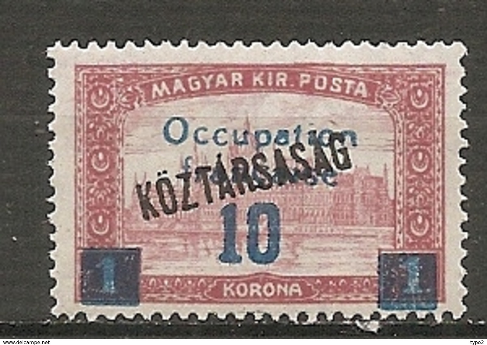 ARAD - Yt.  N° 39   ** MNH  10fi  Surcharge KOZTARSASAG   Cote  10  Euro  TBE  2 Scans - Neufs