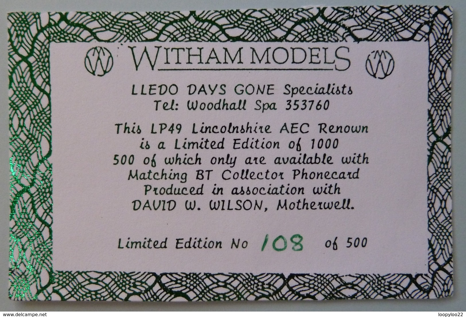 UK - Great Britain - BT & Landis & Gyr - Witham Models - With Die-Cast Model Of Bus - 324H - Limited Ed - 500ex - Mint - BT Internal