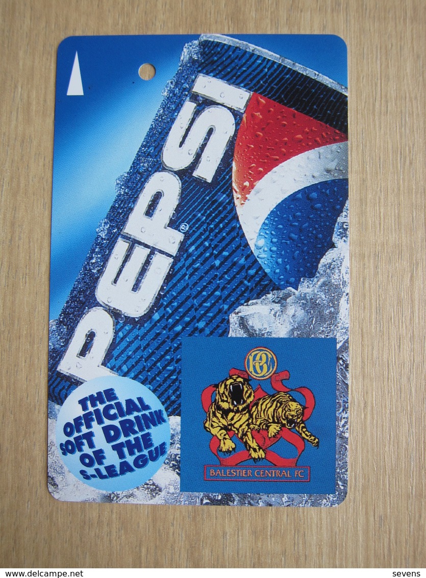 SMRT Encoded Value Metro Ticket Card,Pepsi- Singapore Football Club Balestier Central, Tiger Logo - Singapour