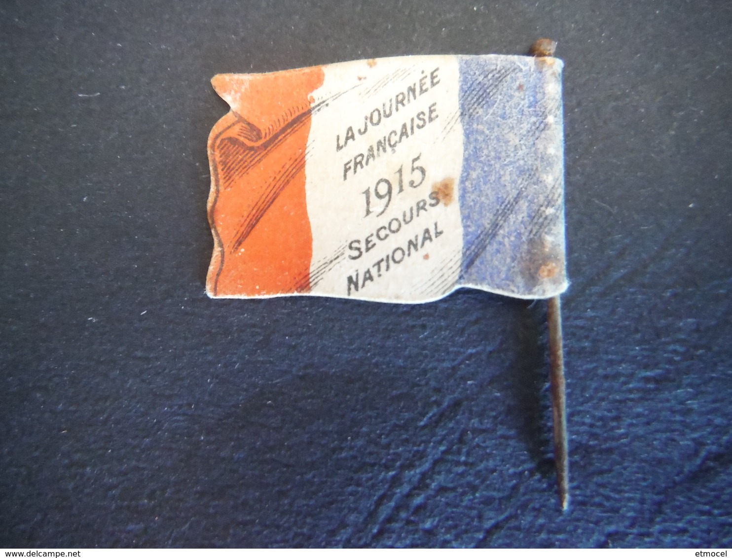 Vignette Propagande Drapeau Avec épingle "Alsace - Journée Française Secours National 1915" - 1914-18