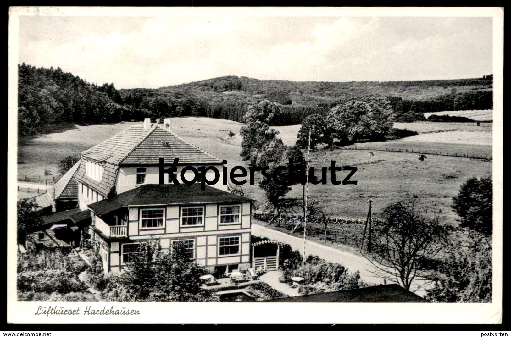 ÄLTERE POSTKARTE HARDEHAUSEN BEI SCHERFEDE GASTHAUS H. VARLEMANN Warburg Autos VW Volkswagen Käfer Opel Postcard Cpa - Warburg