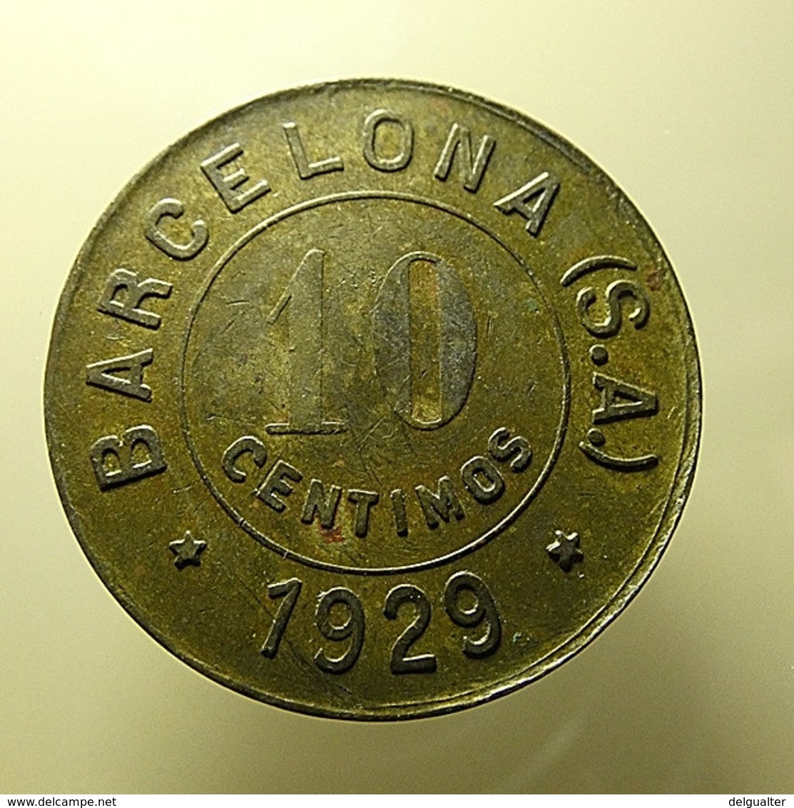 Token Barcelona 10 Centimos 1929 Cooperativa De Consumo La Andresense - Autres & Non Classés