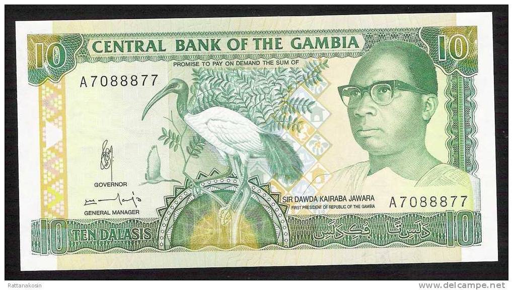 GAMBIA P13b 10  DALASIS 1991 #A  Signature 10    UNC - Gambia