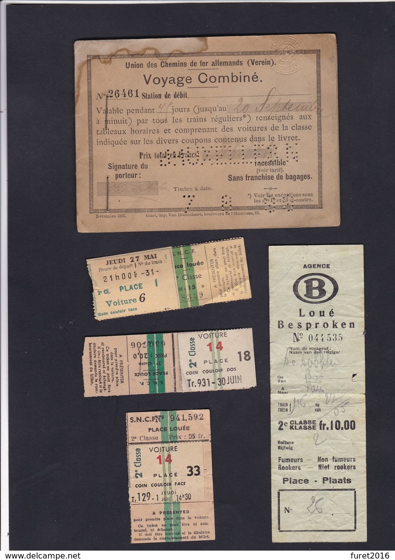 Carnet UNION DES CHEMINS DE FER ALLEMANDS  Novembre 1897 + Tickets Divers Sncf Et Sncb - Europe